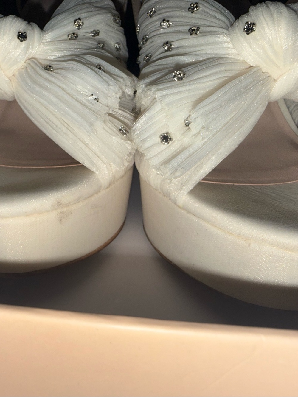 Loeffler Randall Natalia White Rhinestone Heel Size 9 - Picture 11 of 14